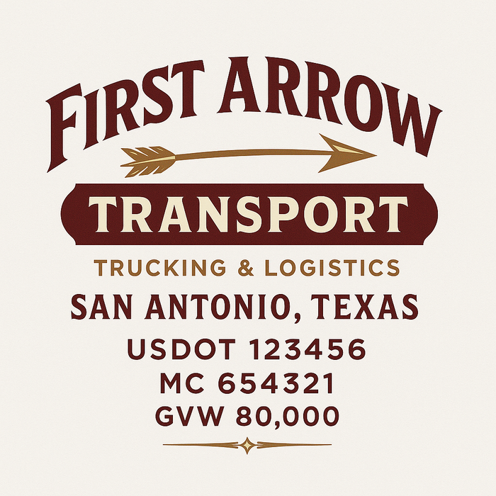 Custom Truck Door Decal Sticker Sign For Trucking, Transport, Logistics, Work Trucks, Semi Trucks With USDOT, MC, CA, KYU, VIN, GVW Regulation Numbers (Set of 2)
