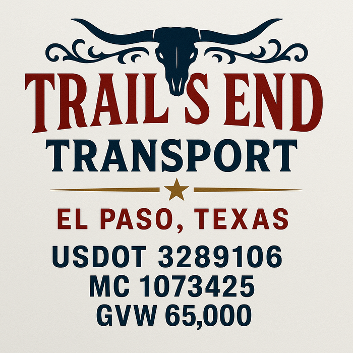 Custom Truck Door Decal Sticker Sign For Trucking, Transport, Logistics, Work Trucks, Semi Trucks With USDOT, MC, CA, KYU, VIN, GVW Regulation Numbers (Set of 2)