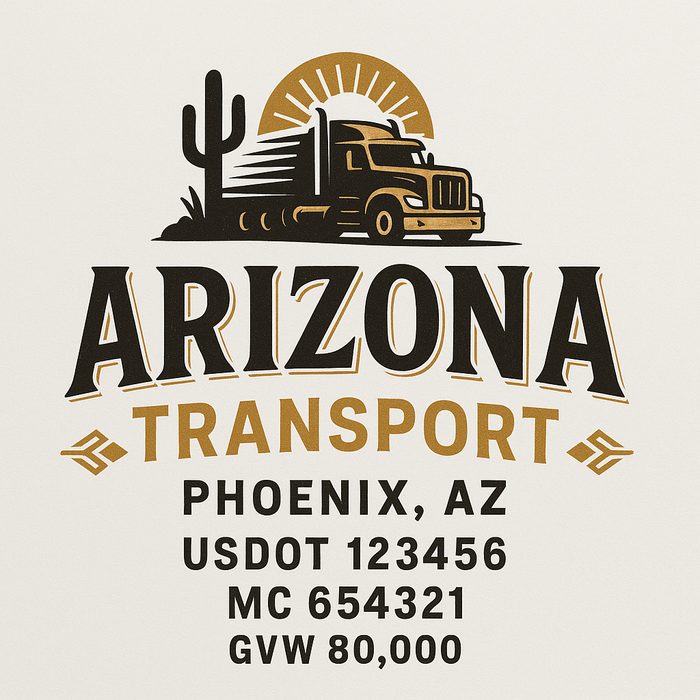 Custom Truck Door Decal Sticker Sign For Trucking, Transport, Logistics, Work Trucks, Semi Trucks With USDOT, MC, CA, KYU, VIN, GVW Regulation Numbers (Set of 2)