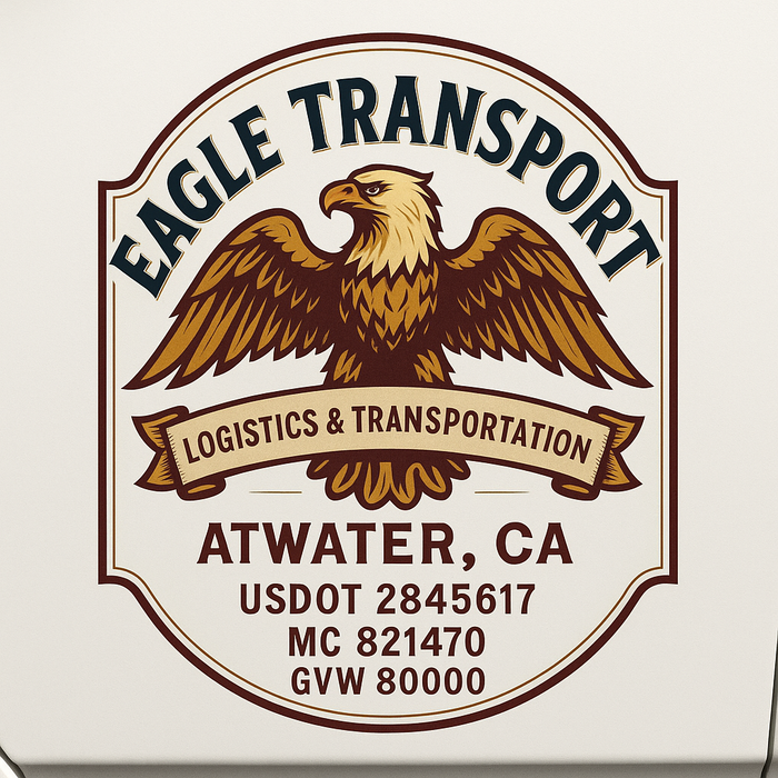 Custom Truck Door Decal Sticker Sign For Trucking, Transport, Logistics, Work Trucks, Semi Trucks With USDOT, MC, CA, KYU, VIN, GVW Regulation Numbers (Set of 2)