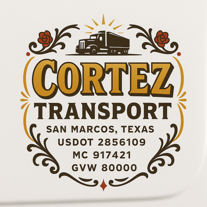 Custom Truck Door Decal Sticker Sign For Trucking, Transport, Logistics, Work Trucks, Semi Trucks With USDOT, MC, CA, KYU, VIN, GVW Regulation Numbers (Set of 2)