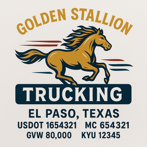 Custom Truck Door Decal Sticker Sign For Trucking, Transport, Logistics, Work Trucks, Semi Trucks With USDOT, MC, CA, KYU, VIN, GVW Regulation Numbers (Set of 2)
