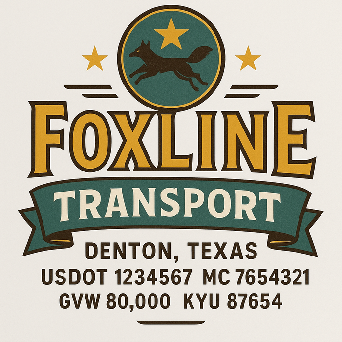 Custom Truck Door Decal Sticker Sign For Trucking, Transport, Logistics, Work Trucks, Semi Trucks With USDOT, MC, CA, KYU, VIN, GVW Regulation Numbers (Set of 2)