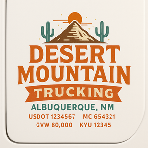 Custom Truck Door Decal Sticker Sign For Trucking, Transport, Logistics, Work Trucks, Semi Trucks With USDOT, MC, CA, KYU, VIN, GVW Regulation Numbers (Set of 2)