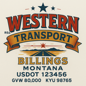 Custom Truck Door Decal Sticker Sign For Trucking, Transport, Logistics, Work Trucks, Semi Trucks With USDOT, MC, CA, KYU, VIN, GVW Regulation Numbers (Set of 2)