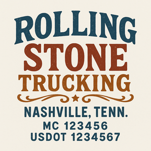 Custom Truck Door Decal Sticker Sign For Trucking, Transport, Logistics, Work Trucks, Semi Trucks With USDOT, MC, CA, KYU, VIN, GVW Regulation Numbers (Set of 2)