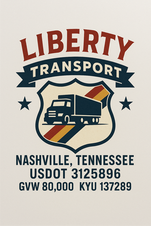Custom Truck Door Decal Sticker Sign For Trucking, Transport, Logistics, Work Trucks, Semi Trucks With USDOT, MC, CA, KYU, VIN, GVW Regulation Numbers (Set of 2)
