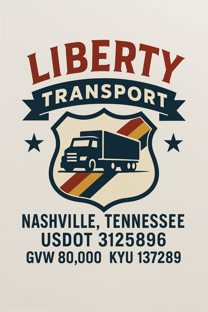 Custom Truck Door Decal Sticker Sign For Trucking, Transport, Logistics, Work Trucks, Semi Trucks With USDOT, MC, CA, KYU, VIN, GVW Regulation Numbers (Set of 2)