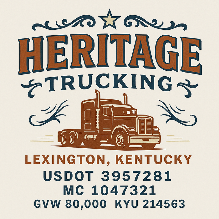 Custom Truck Door Decal Sticker Sign For Trucking, Transport, Logistics, Work Trucks, Semi Trucks With USDOT, MC, CA, KYU, VIN, GVW Regulation Numbers (Set of 2)