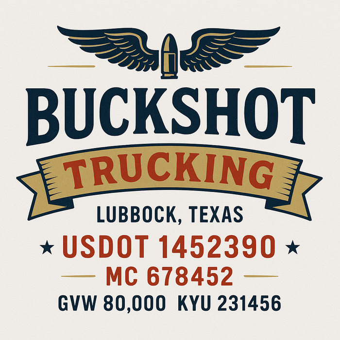Custom Truck Door Decal Sticker Sign For Trucking, Transport, Logistics, Work Trucks, Semi Trucks With USDOT, MC, CA, KYU, VIN, GVW Regulation Numbers (Set of 2)
