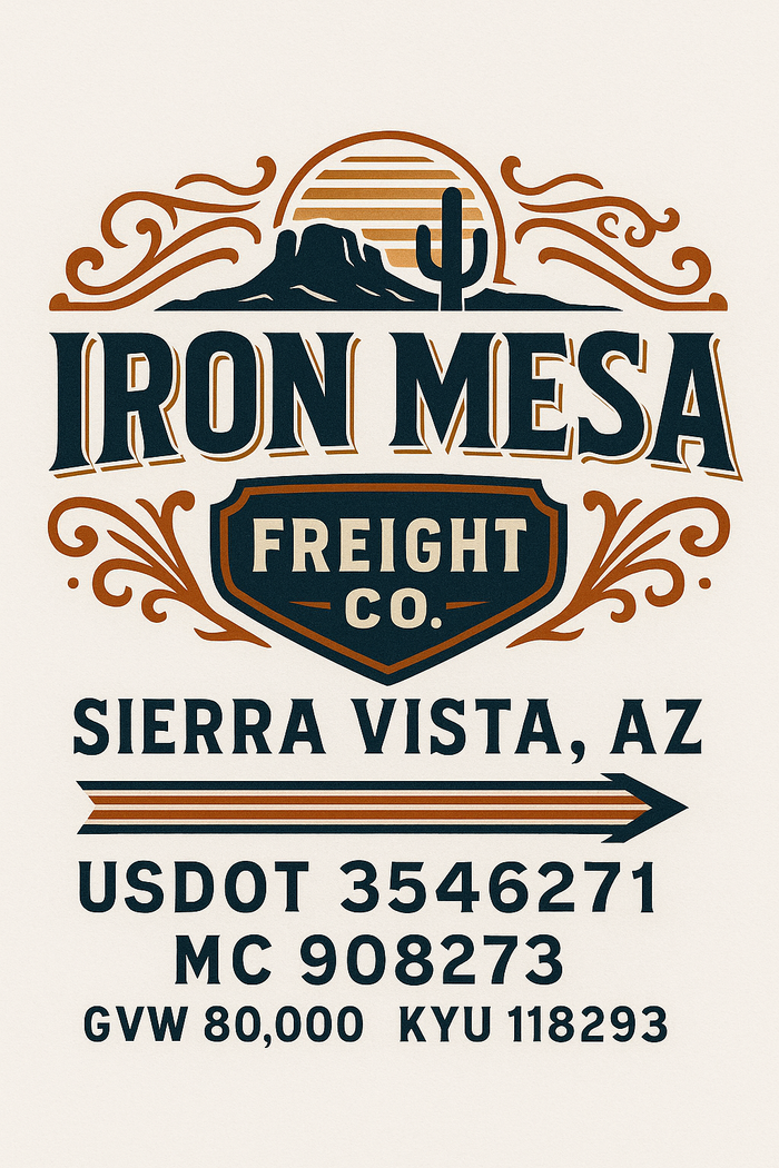 Custom Truck Door Decal Sticker Sign For Trucking, Transport, Logistics, Work Trucks, Semi Trucks With USDOT, MC, CA, KYU, VIN, GVW Regulation Numbers (Set of 2)