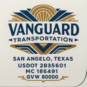 Custom Truck Door Decal Sticker Sign For Trucking, Transport, Logistics, Work Trucks, Semi Trucks With USDOT, MC, CA, KYU, VIN, GVW Regulation Numbers (Set of 2)
