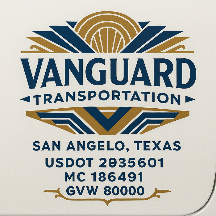 Custom Truck Door Decal Sticker Sign For Trucking, Transport, Logistics, Work Trucks, Semi Trucks With USDOT, MC, CA, KYU, VIN, GVW Regulation Numbers (Set of 2)