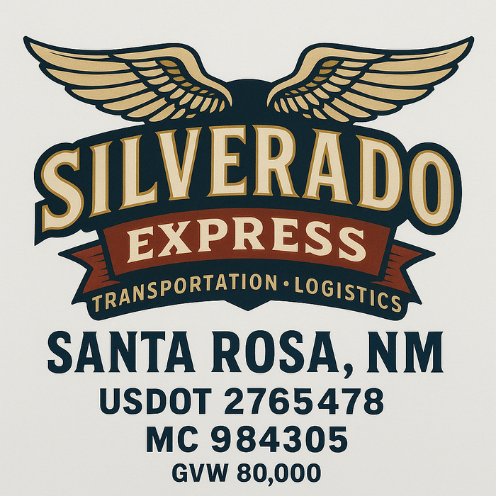 Custom Truck Door Decal Sticker Sign For Trucking, Transport, Logistics, Work Trucks, Semi Trucks With USDOT, MC, CA, KYU, VIN, GVW Regulation Numbers (Set of 2)