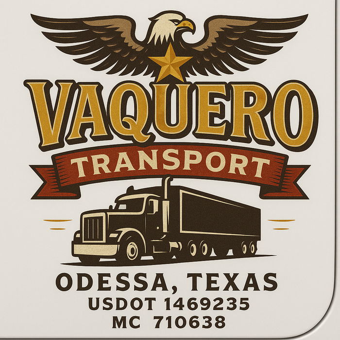 Custom Truck Door Decal Sticker Sign For Trucking, Transport, Logistics, Work Trucks, Semi Trucks With USDOT, MC, CA, KYU, VIN, GVW Regulation Numbers (Set of 2)