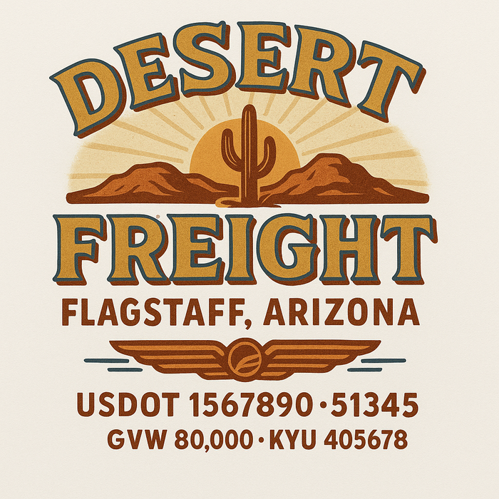 Custom Truck Door Decal Sticker Sign For Trucking, Transport, Logistics, Work Trucks, Semi Trucks With USDOT, MC, CA, KYU, VIN, GVW Regulation Numbers (Set of 2)