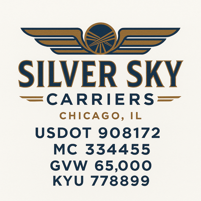 Custom Truck Door Decal Sticker Sign For Trucking, Transport, Logistics, Work Trucks, Semi Trucks With USDOT, MC, CA, KYU, VIN, GVW Regulation Numbers (Set of 2)