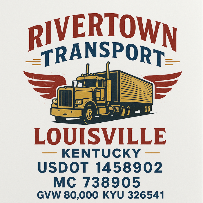 Custom Truck Door Decal Sticker Sign For Trucking, Transport, Logistics, Work Trucks, Semi Trucks With USDOT, MC, CA, KYU, VIN, GVW Regulation Numbers (Set of 2)