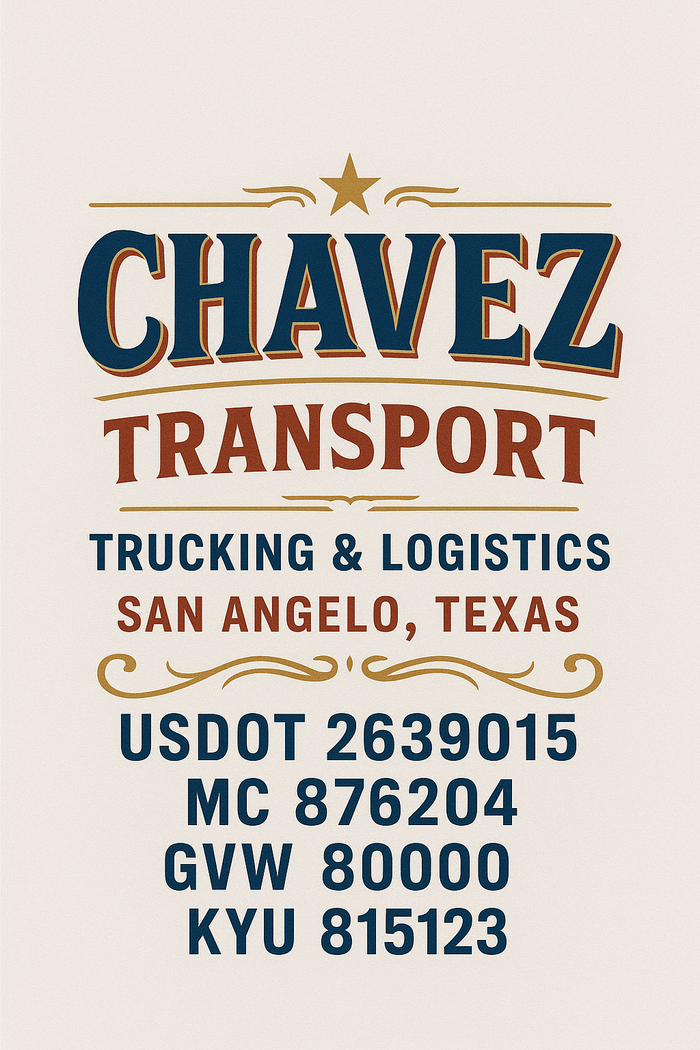 Custom Truck Door Decal Sticker Sign For Trucking, Transport, Logistics, Work Trucks, Semi Trucks With USDOT, MC, CA, KYU, VIN, GVW Regulation Numbers (Set of 2)