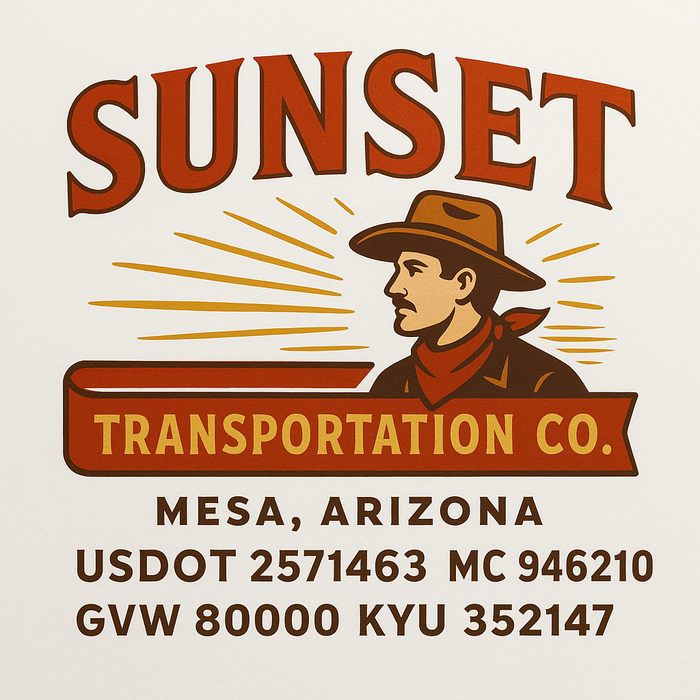 Custom Truck Door Decal Sticker Sign For Trucking, Transport, Logistics, Work Trucks, Semi Trucks With USDOT, MC, CA, KYU, VIN, GVW Regulation Numbers (Set of 2)