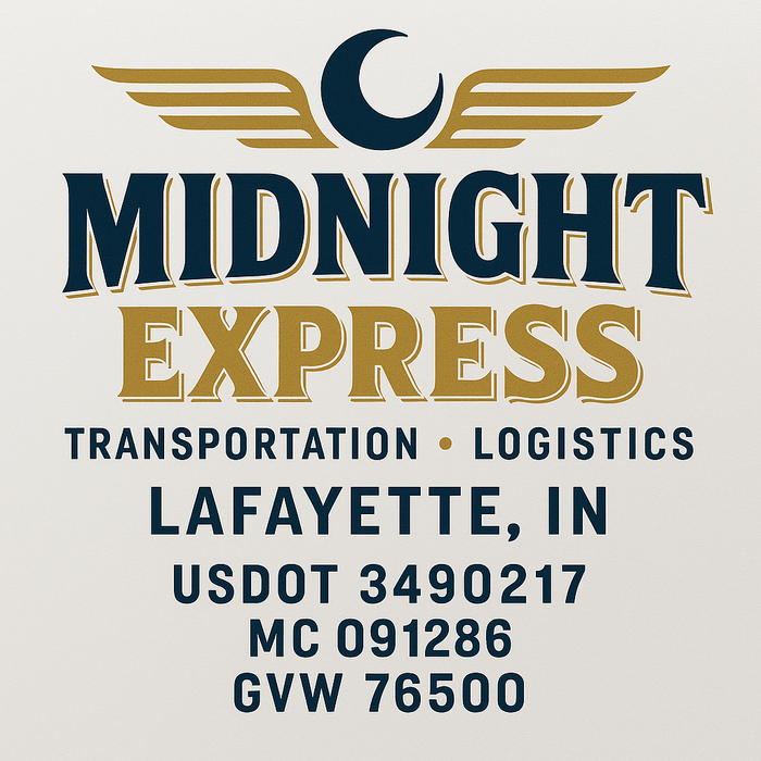 Custom Truck Door Decal Sticker Sign For Trucking, Transport, Logistics, Work Trucks, Semi Trucks With USDOT, MC, CA, KYU, VIN, GVW Regulation Numbers (Set of 2)