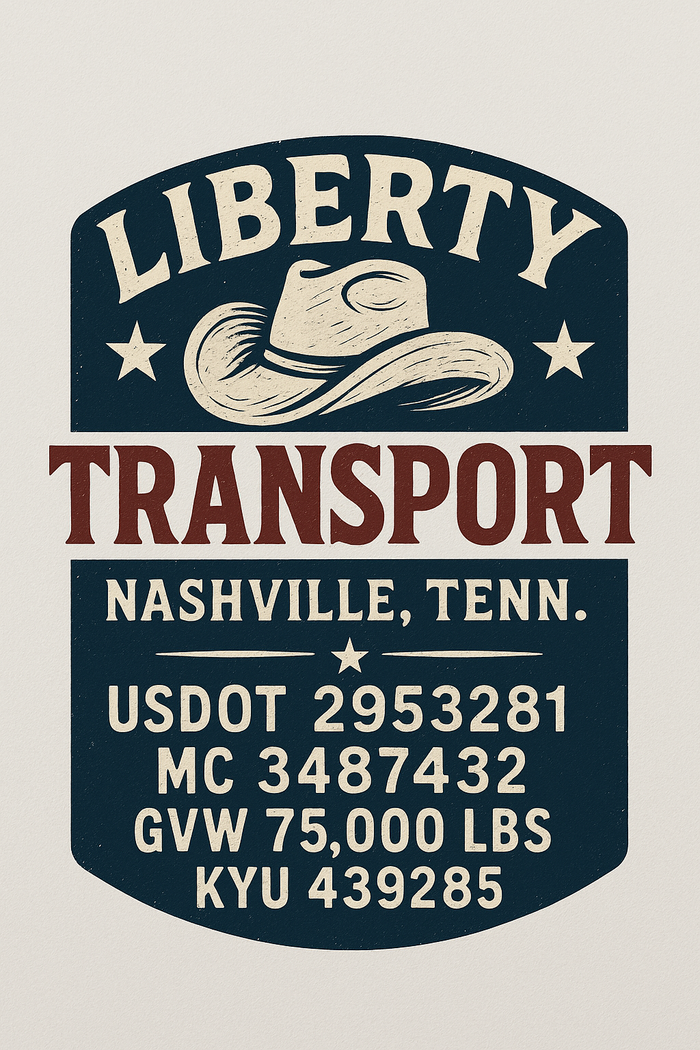 Custom Truck Door Decal Sticker Sign For Trucking, Transport, Logistics, Work Trucks, Semi Trucks With USDOT, MC, CA, KYU, VIN, GVW Regulation Numbers (Set of 2)