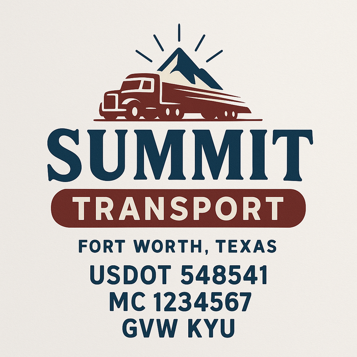 Custom Truck Door Decal Sticker Sign For Trucking, Transport, Logistics, Work Trucks, Semi Trucks With USDOT, MC, CA, KYU, VIN, GVW Regulation Numbers (Set of 2)