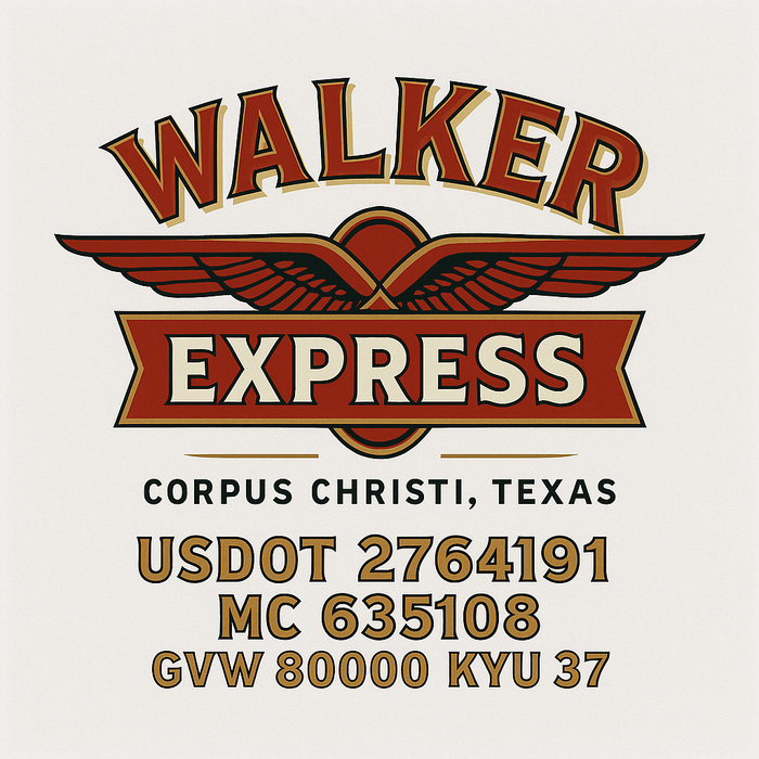 Custom Truck Door Decal Sticker Sign For Trucking, Transport, Logistics, Work Trucks, Semi Trucks With USDOT, MC, CA, KYU, VIN, GVW Regulation Numbers (Set of 2)