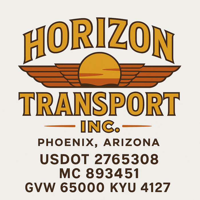 Custom Truck Door Decal Sticker Sign For Trucking, Transport, Logistics, Work Trucks, Semi Trucks With USDOT, MC, CA, KYU, VIN, GVW Regulation Numbers (Set of 2)