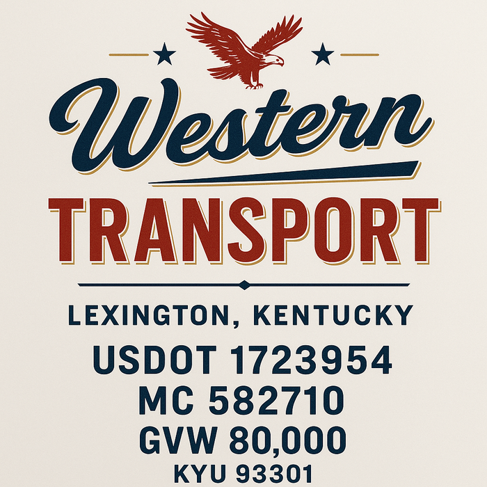 Custom Truck Door Decal Sticker Sign For Trucking, Transport, Logistics, Work Trucks, Semi Trucks With USDOT, MC, CA, KYU, VIN, GVW Regulation Numbers (Set of 2)