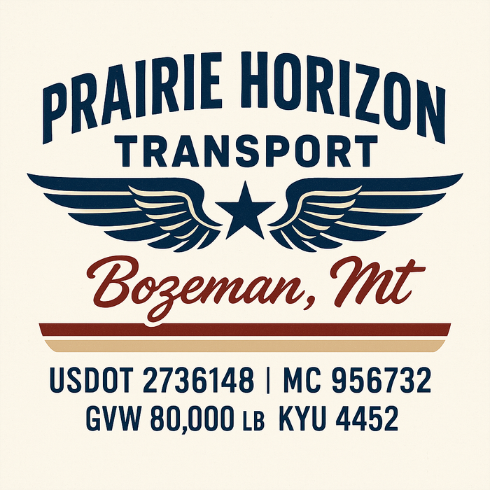 Custom Truck Door Decal Sticker Sign For Trucking, Transport, Logistics, Work Trucks, Semi Trucks With USDOT, MC, CA, KYU, VIN, GVW Regulation Numbers (Set of 2)