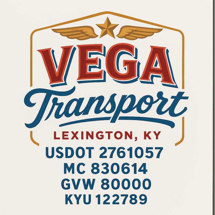 Custom Truck Door Decal Sticker Sign For Trucking, Transport, Logistics, Work Trucks, Semi Trucks With USDOT, MC, CA, KYU, VIN, GVW Regulation Numbers (Set of 2)
