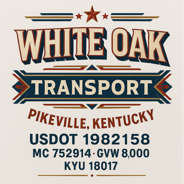 Custom Truck Door Decal Sticker Sign For Trucking, Transport, Logistics, Work Trucks, Semi Trucks With USDOT, MC, CA, KYU, VIN, GVW Regulation Numbers (Set of 2)