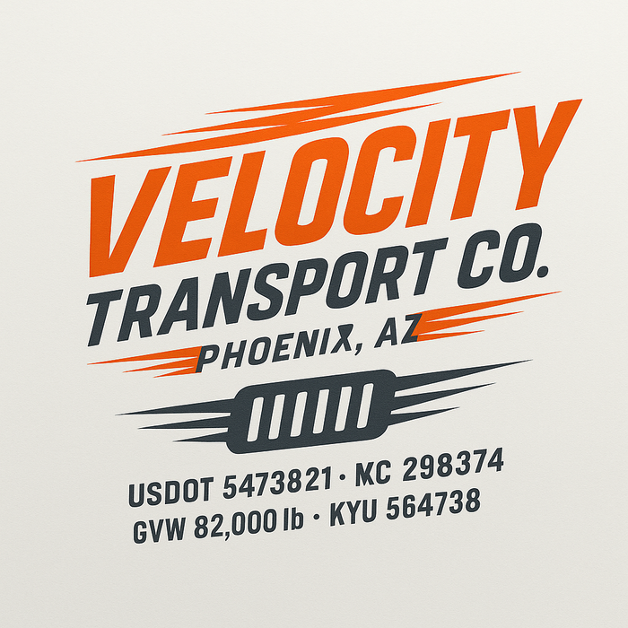 Custom Truck Door Decal Sticker Sign For Trucking, Transport, Logistics, Work Trucks, Semi Trucks With USDOT, MC, CA, KYU, VIN, GVW Regulation Numbers (Set of 2)
