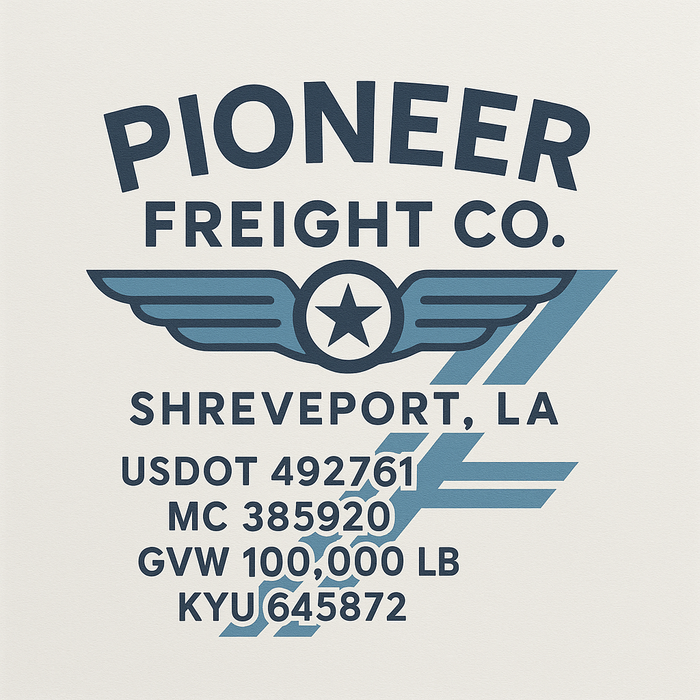 Custom Truck Door Decal Sticker Sign For Trucking, Transport, Logistics, Work Trucks, Semi Trucks With USDOT, MC, CA, KYU, VIN, GVW Regulation Numbers (Set of 2)