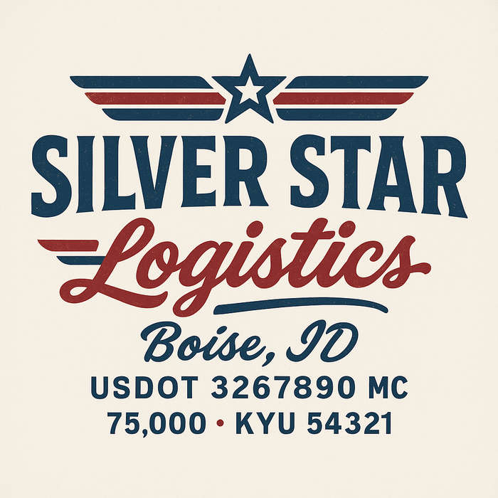 Custom Truck Door Decal Sticker Sign For Trucking, Transport, Logistics, Work Trucks, Semi Trucks With USDOT, MC, CA, KYU, VIN, GVW Regulation Numbers (Set of 2)
