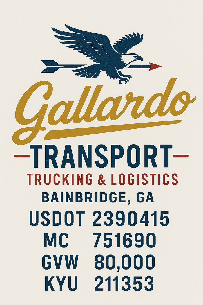Custom Truck Door Decal Sticker Sign For Trucking, Transport, Logistics, Work Trucks, Semi Trucks With USDOT, MC, CA, KYU, VIN, GVW Regulation Numbers (Set of 2)
