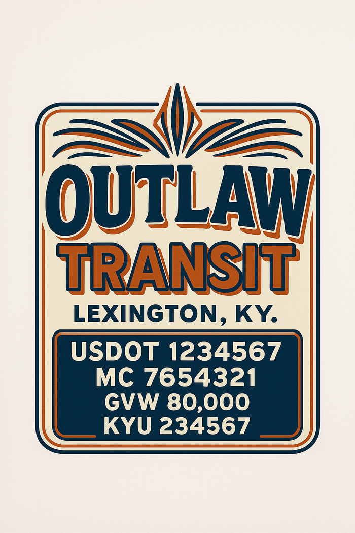 Custom Truck Door Decal Sticker Sign For Trucking, Transport, Logistics, Work Trucks, Semi Trucks With USDOT, MC, CA, KYU, VIN, GVW Regulation Numbers (Set of 2)