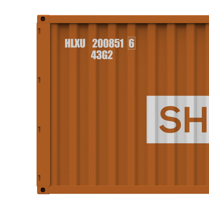 Two Line Side Shipping Container Identification Number BIC Code Lettering Decal Sticker