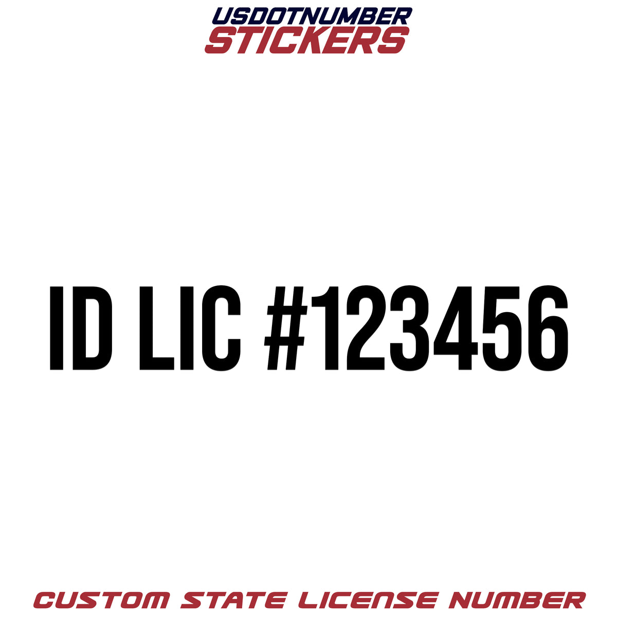 Idaho ID License # Number Regulation Decal Sticker Lettering (Set of 2 ...