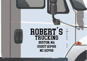 usdot truck door lettering