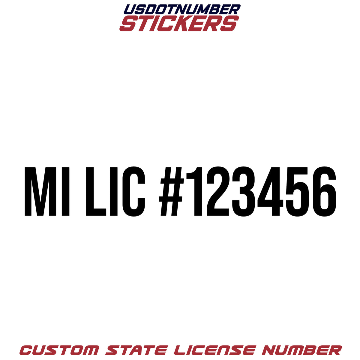 Michigan MI License # Number Regulation Decal Sticker Lettering (Set o ...