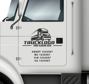 trucking door logo usdot mc ca lettering stickers