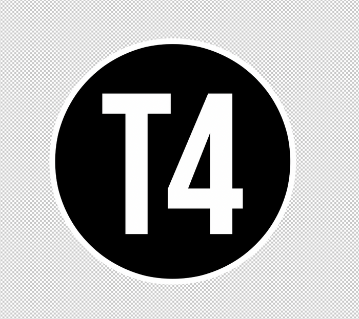 T4 White On Black Sign For Off-Road Vehicles