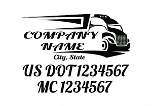 trucking door decal with usdot mc lettering sticker