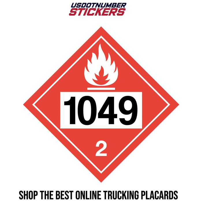Class 2 Flammable Gas UN #1049 Placard