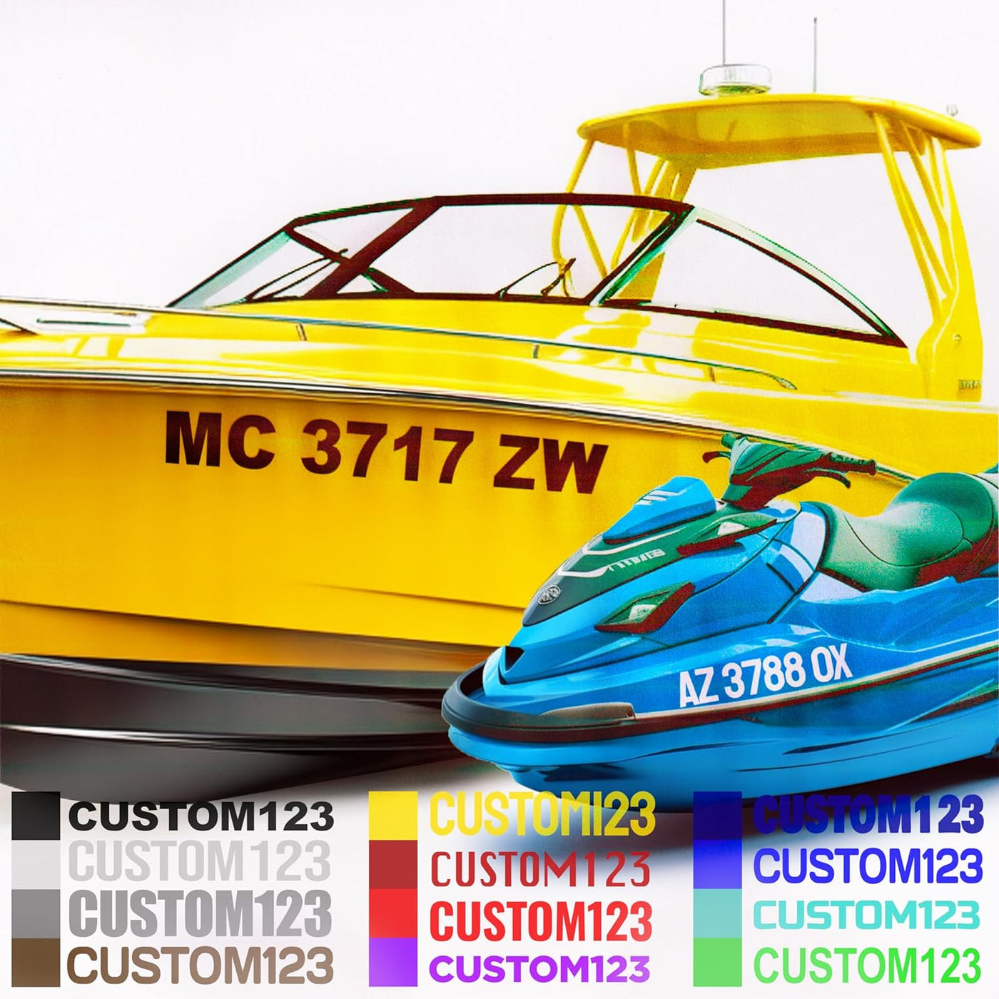 Custom Two Color Domed 3D Boat Registration Numbers & Letters, 2 Pack – US Decals Custom Two Color Domed 3D Boat Registration Numbers & Letters, 2 Pack – US Decals