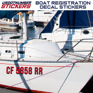 boat registration decal stickers