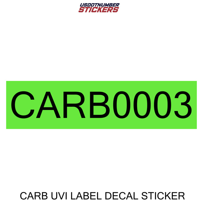 CARB ARB UVI LABEL DECAL STICKER LETTERING (Set of 2)