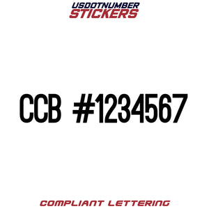 ccb number decal